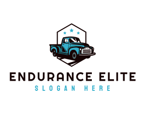 Retro Pickup Truck logo design