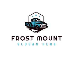 Retro Pickup Truck logo design