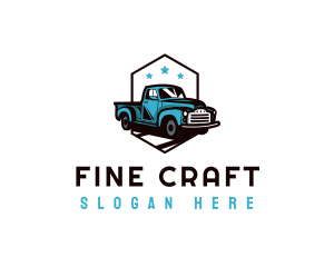 Retro Pickup Truck logo design