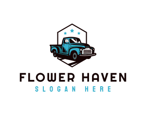 Retro Pickup Truck logo design