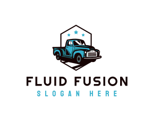 Retro Pickup Truck logo design