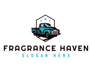 Retro Pickup Truck logo design