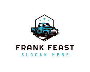 Retro Pickup Truck logo design