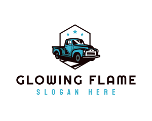 Retro Pickup Truck logo design