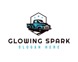 Retro Pickup Truck logo design