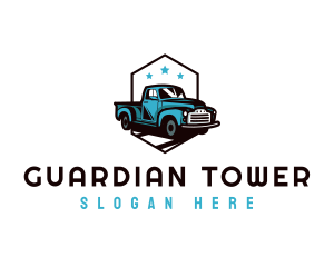 Retro Pickup Truck logo design