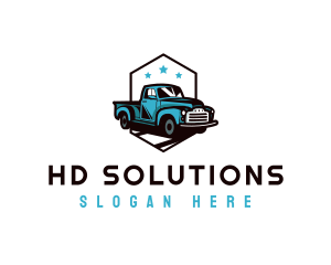 Retro Pickup Truck logo design