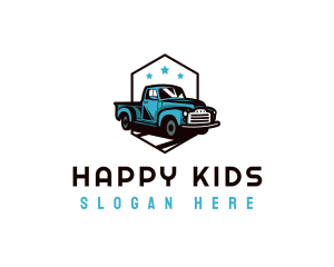 Retro Pickup Truck logo design