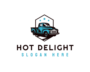 Retro Pickup Truck logo design