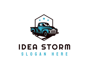 Retro Pickup Truck logo design