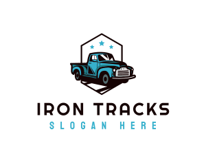 Retro Pickup Truck logo design