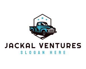 Retro Pickup Truck logo design