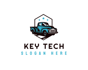 Retro Pickup Truck logo design