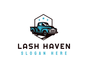 Retro Pickup Truck logo design