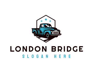 Retro Pickup Truck logo design