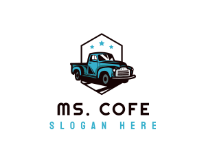 Retro Pickup Truck logo design