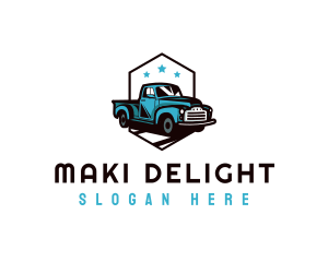 Retro Pickup Truck logo design