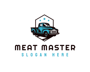 Retro Pickup Truck logo design