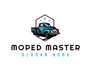 Retro Pickup Truck logo design