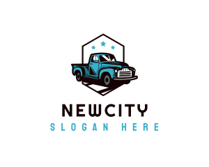 Retro Pickup Truck logo design