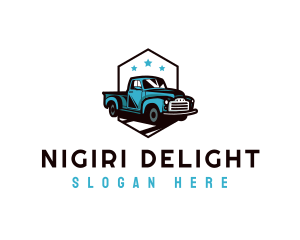 Retro Pickup Truck logo design