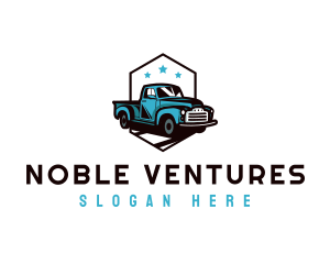 Retro Pickup Truck logo design