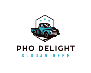 Retro Pickup Truck logo design