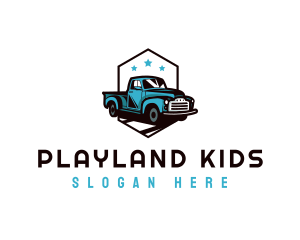 Retro Pickup Truck logo design