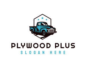 Retro Pickup Truck logo design