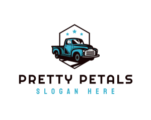 Retro Pickup Truck logo design