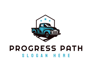 Retro Pickup Truck logo design