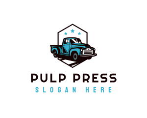 Retro Pickup Truck logo design