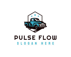 Retro Pickup Truck logo design