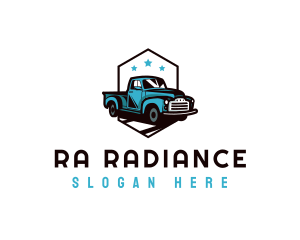 Retro Pickup Truck logo design