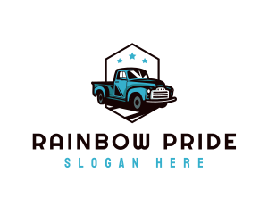 Retro Pickup Truck logo design