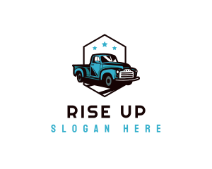 Retro Pickup Truck logo design