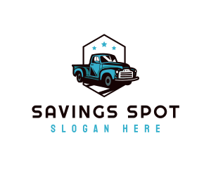 Retro Pickup Truck logo design