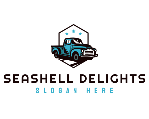 Retro Pickup Truck logo design