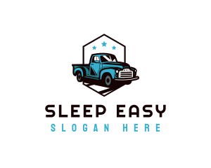 Retro Pickup Truck logo design