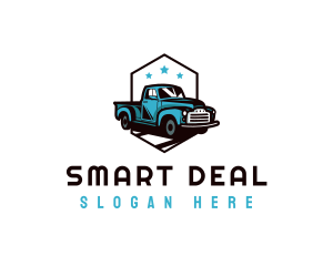 Retro Pickup Truck logo design