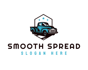 Retro Pickup Truck logo design