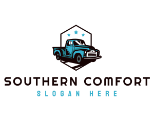 Retro Pickup Truck logo design