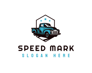 Retro Pickup Truck logo design