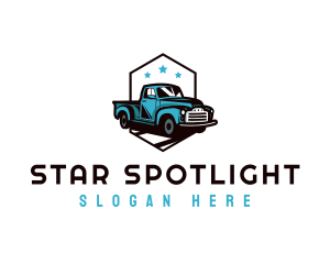 Retro Pickup Truck logo design