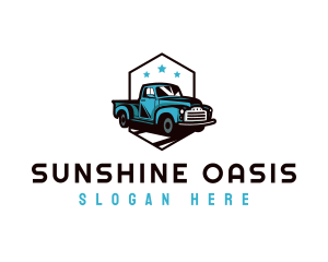 Retro Pickup Truck logo design