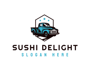 Retro Pickup Truck logo design