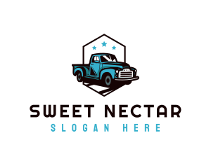 Retro Pickup Truck logo design