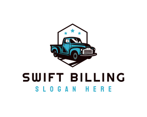 Retro Pickup Truck logo design