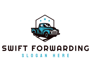 Retro Pickup Truck logo design