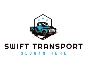 Retro Pickup Truck logo design